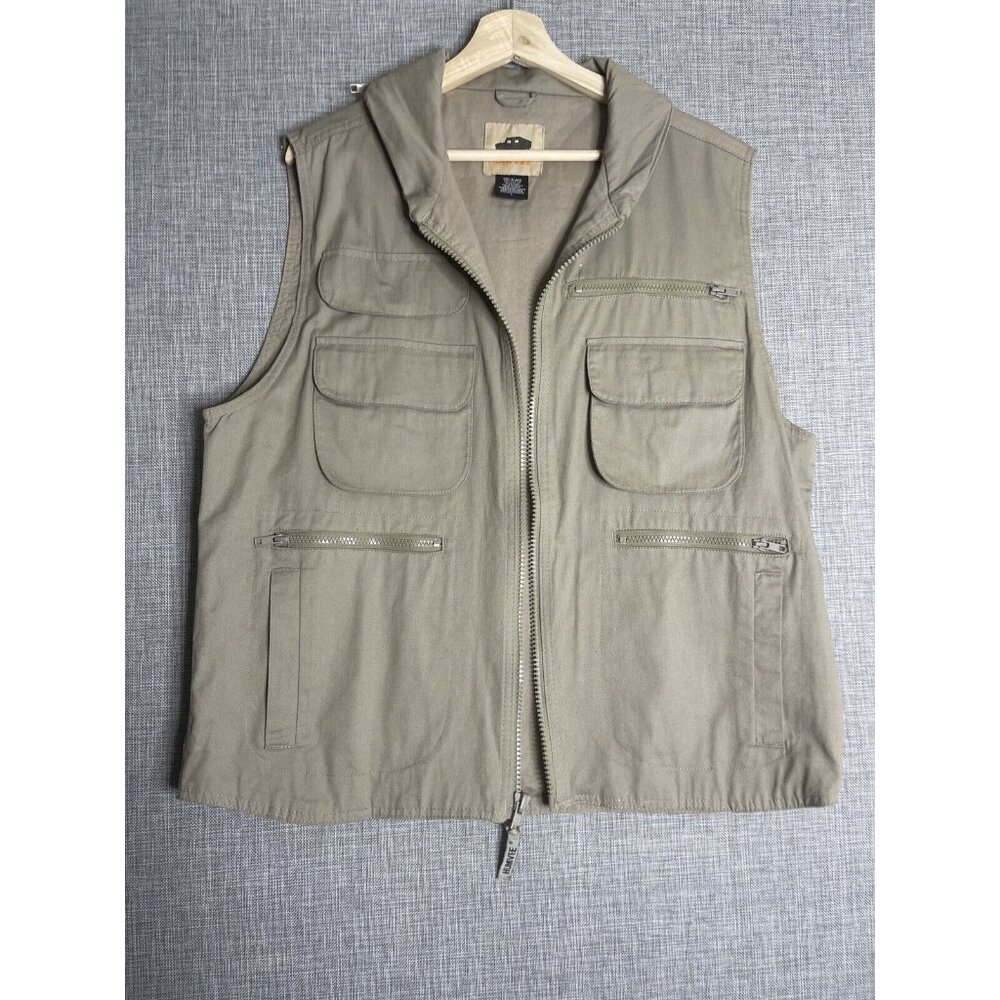 HUMVEE Vest Mens Large Khaki Back Pocket Hunting Photography Fishing Cargo Tan - Picture 10 of 11